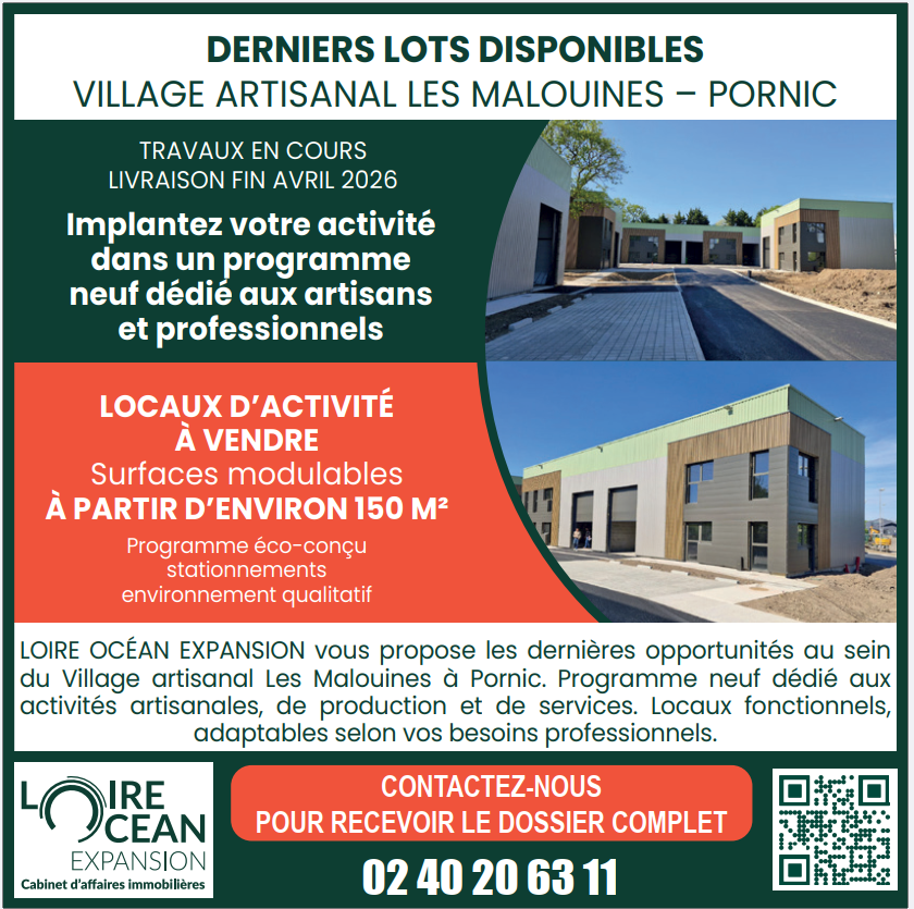 Local activité neuf Pornic Les Malouines