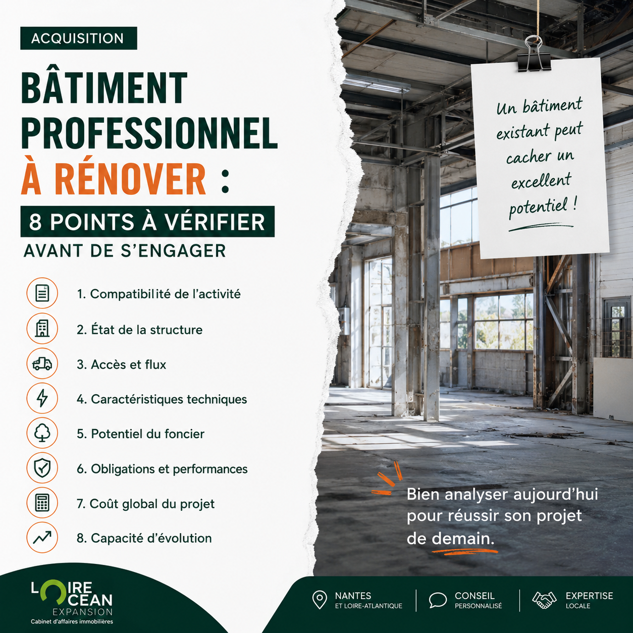 Bâtiment professionnel à rénover : 8 points à vérifier avant l’acquisition