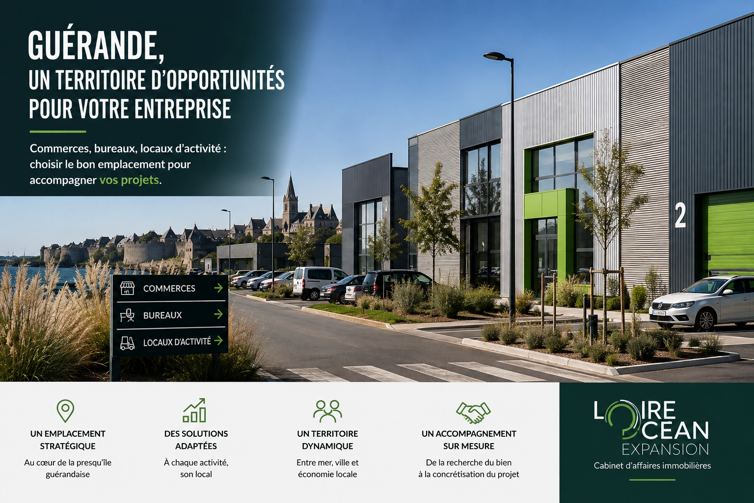 Immobilier d’entreprise à Guérande : commerces, bureaux et locaux d’activité